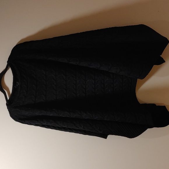 New Lands' End Merino Wool Blend Poncho Sweater - Picture 3 of 11
